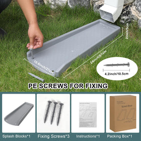 Plusgutter packaging shows included PE nails for quick, secure setup.