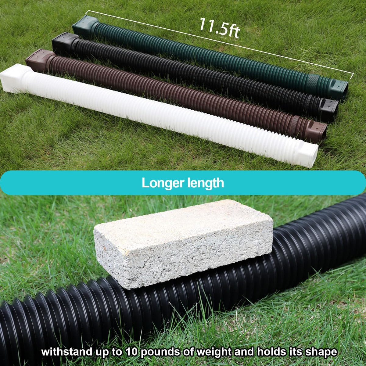 Plusgutter thickened PE material for durable outdoor use and weather resistance.