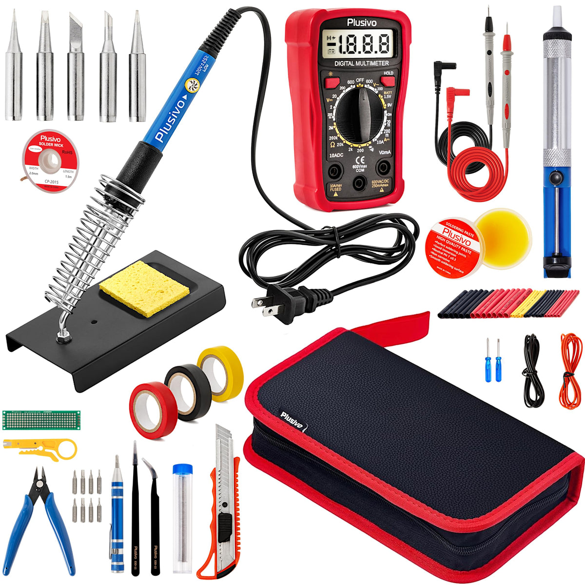 Plusivo Soldering Kit multimeter enables safe circuit testing and accurate readings