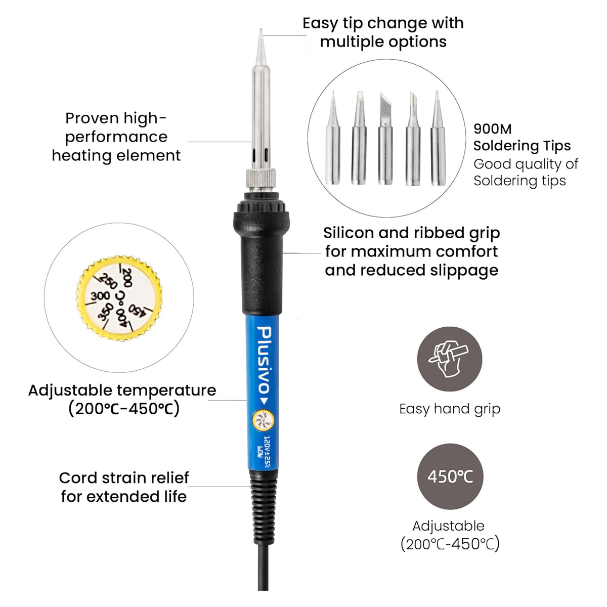 Plusivo Soldering Kit solder wire ensures steady filler for electronics projects