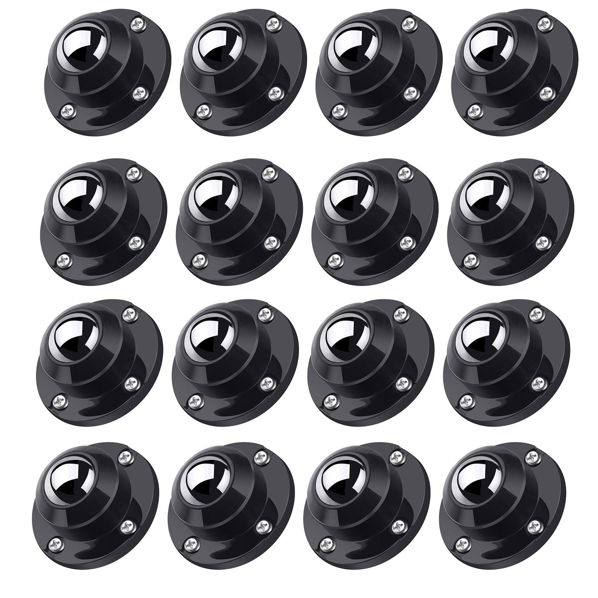 PlusRoc 16-pack 1-inch caster wheel close-up showing smooth movement for heavy furniture.