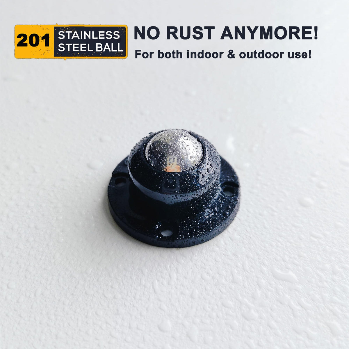 PlusRoc low-profile swivel caster for smooth indoor rolling.