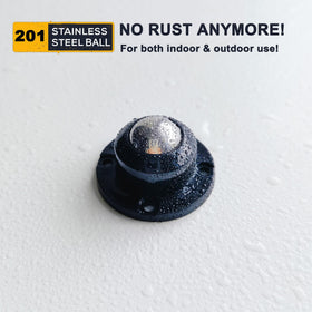 PlusRoc low-profile swivel caster for smooth indoor rolling.