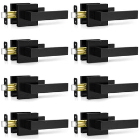 Plustool 8-pack matte black door handles for durable interior use