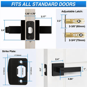 Plustool adjustable latch for 60mm or 70mm fit across doors.