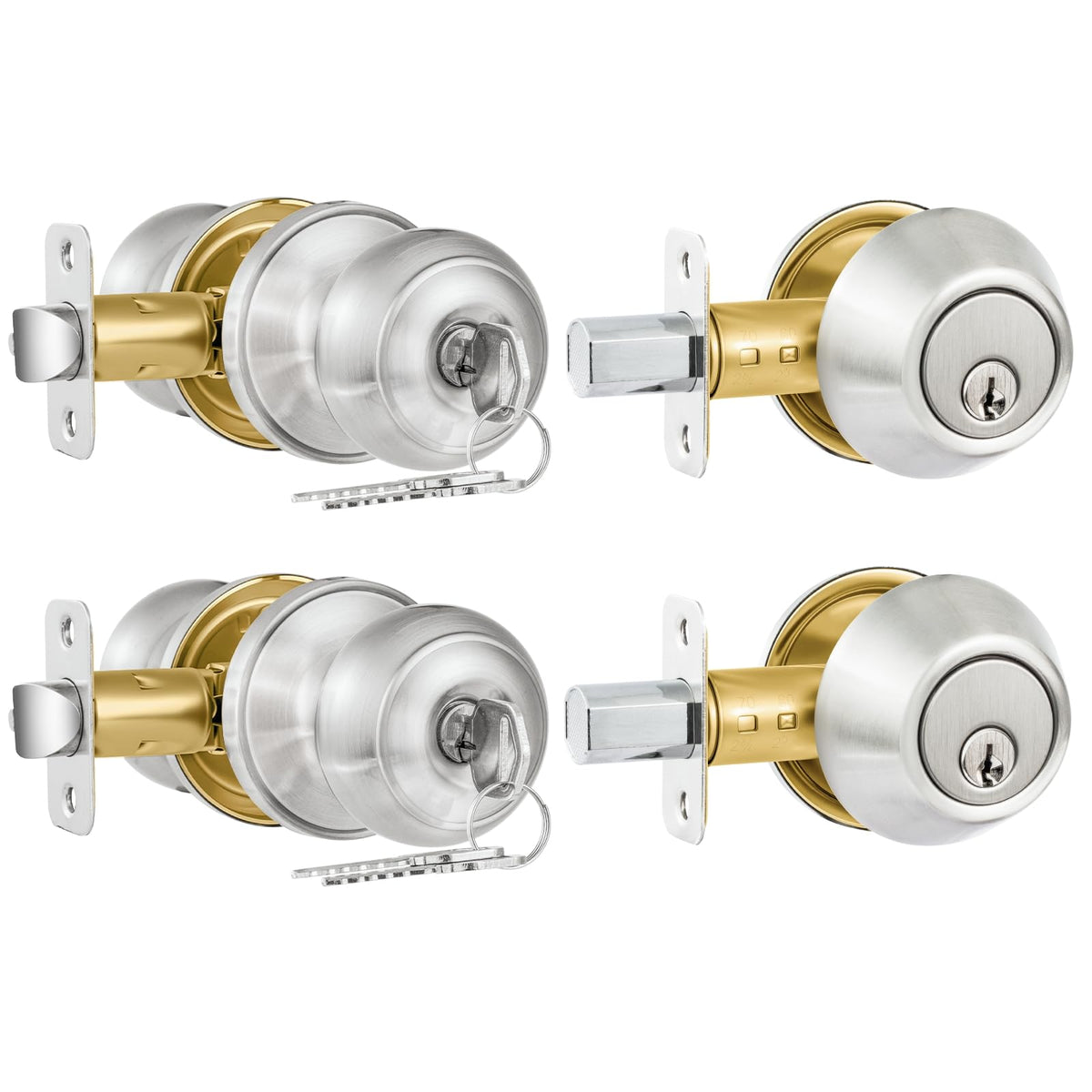 Plustool entry door lock knob front view for secure, convenient entry