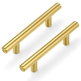 Plustool gold cabinet handle with 3-inch centers for smooth operation