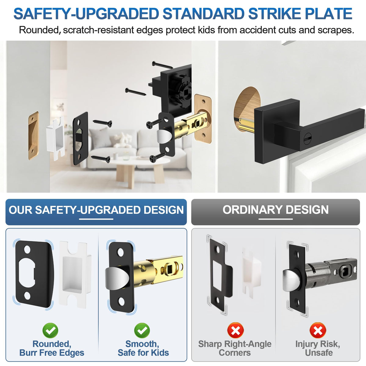 Plustool heavy-duty door lever latch assembly demonstrates solid fit for busy spaces