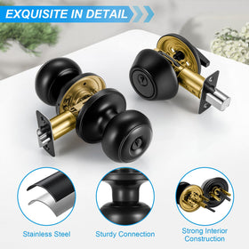 Plustool keyed-alike entry knob and deadbolt simplify key management for homes.