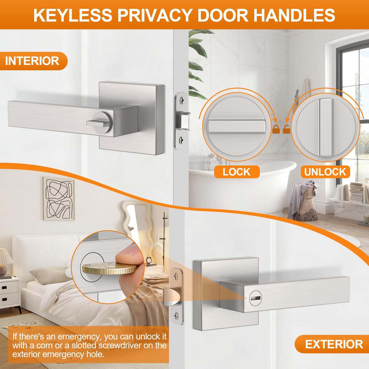 Plustool keyless privacy lockout for emergencies with outside access