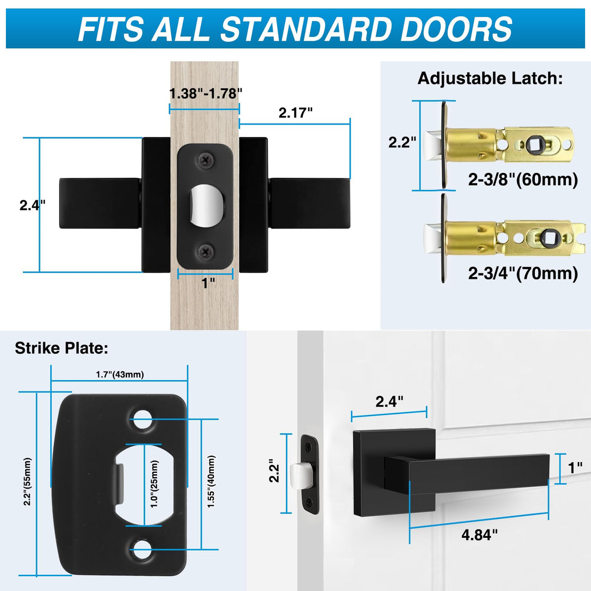 Plustool lever 123 mm with 61 mm rosette for fit