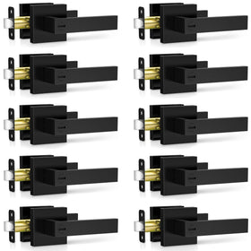 Plustool matte black door handle set for interior privacy doors