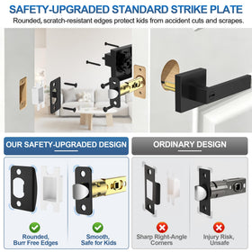 Plustool matte black door handle side view highlights ergonomic grip for easy use.