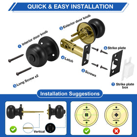 Adjustable latch demonstrates compatibility with common door thicknesses.