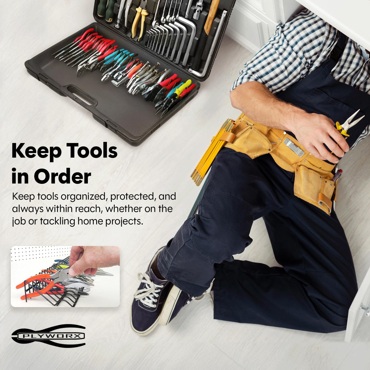 Plyworx trim-to-fit design adapts to various drawer depths and sizes.