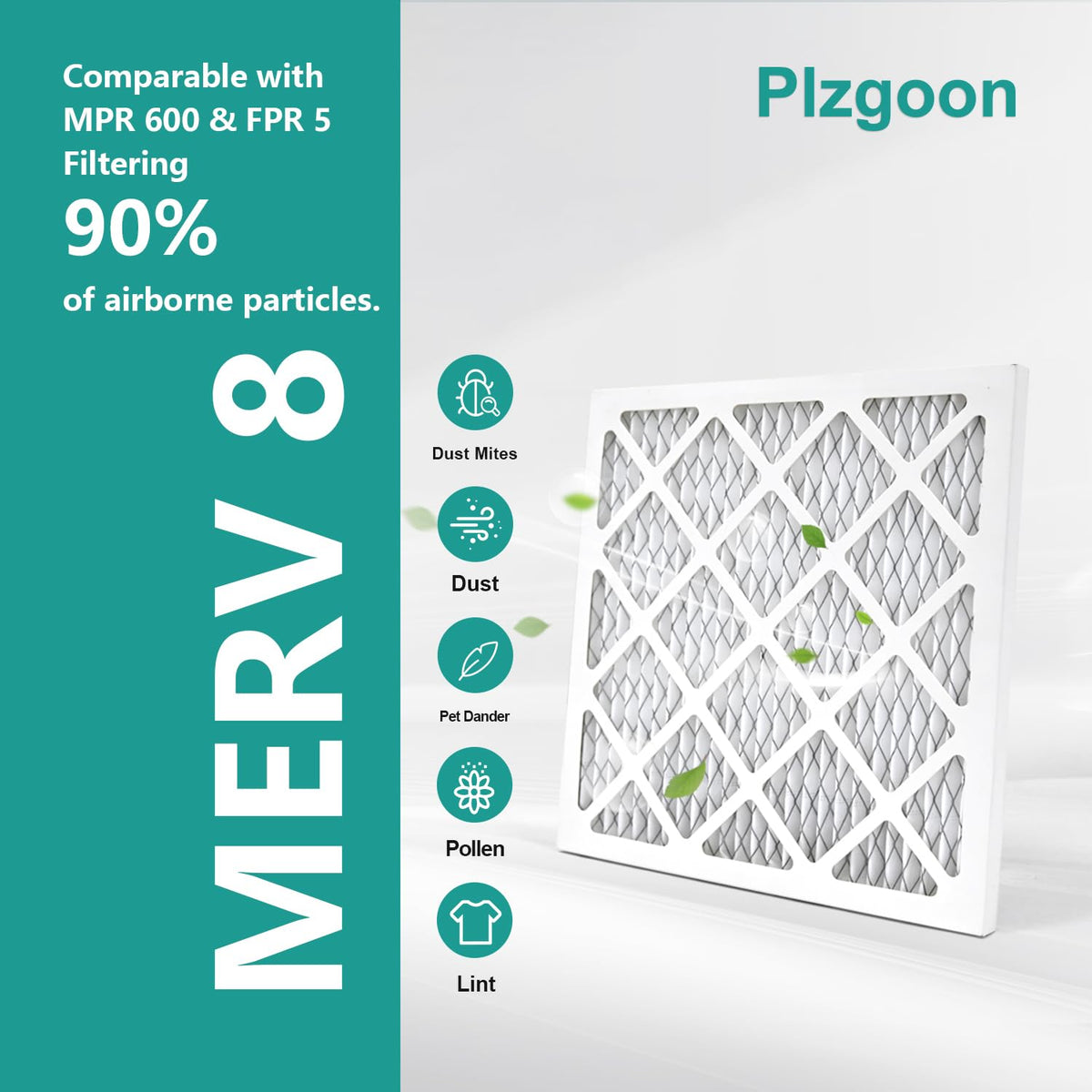 Plzgoon MERV 8 filter in use demonstrates steady particle interception