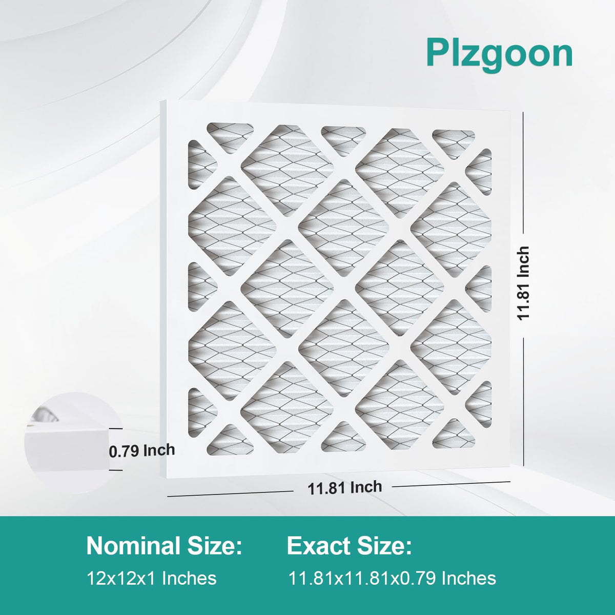 Plzgoon pleated-filter design emphasizes high airflow and efficient particle capture.