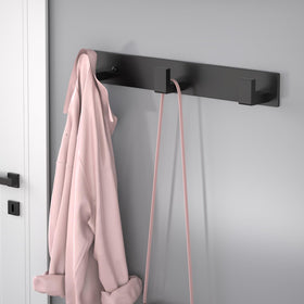 PMMASTO wall-mounted coat rack installed on wall with three hooks