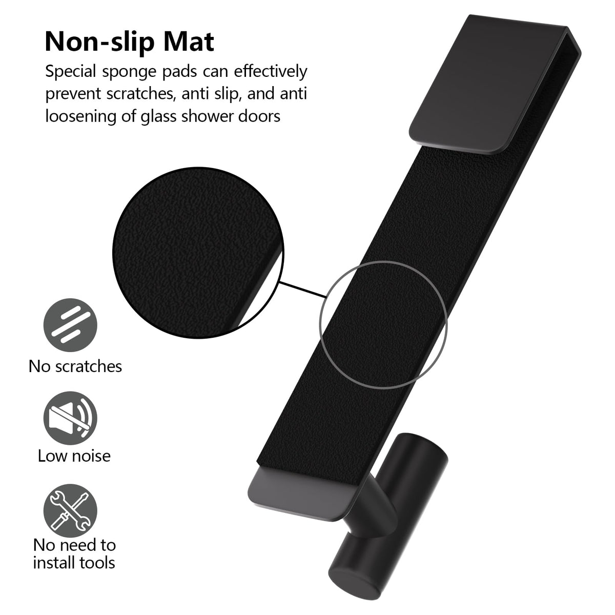 PMMASTO easy snap-on installation on frameless glass doors