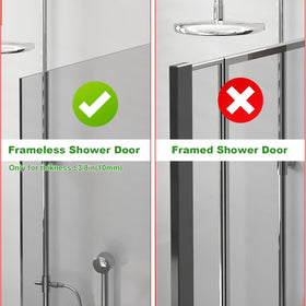PMMASTO L-shaped hook mounted on frameless door.