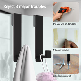 PMMASTO robe and towel hanger on shower door.