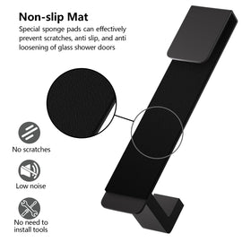 PMMASTO anti-scratch sponge-protected hook on glass door.