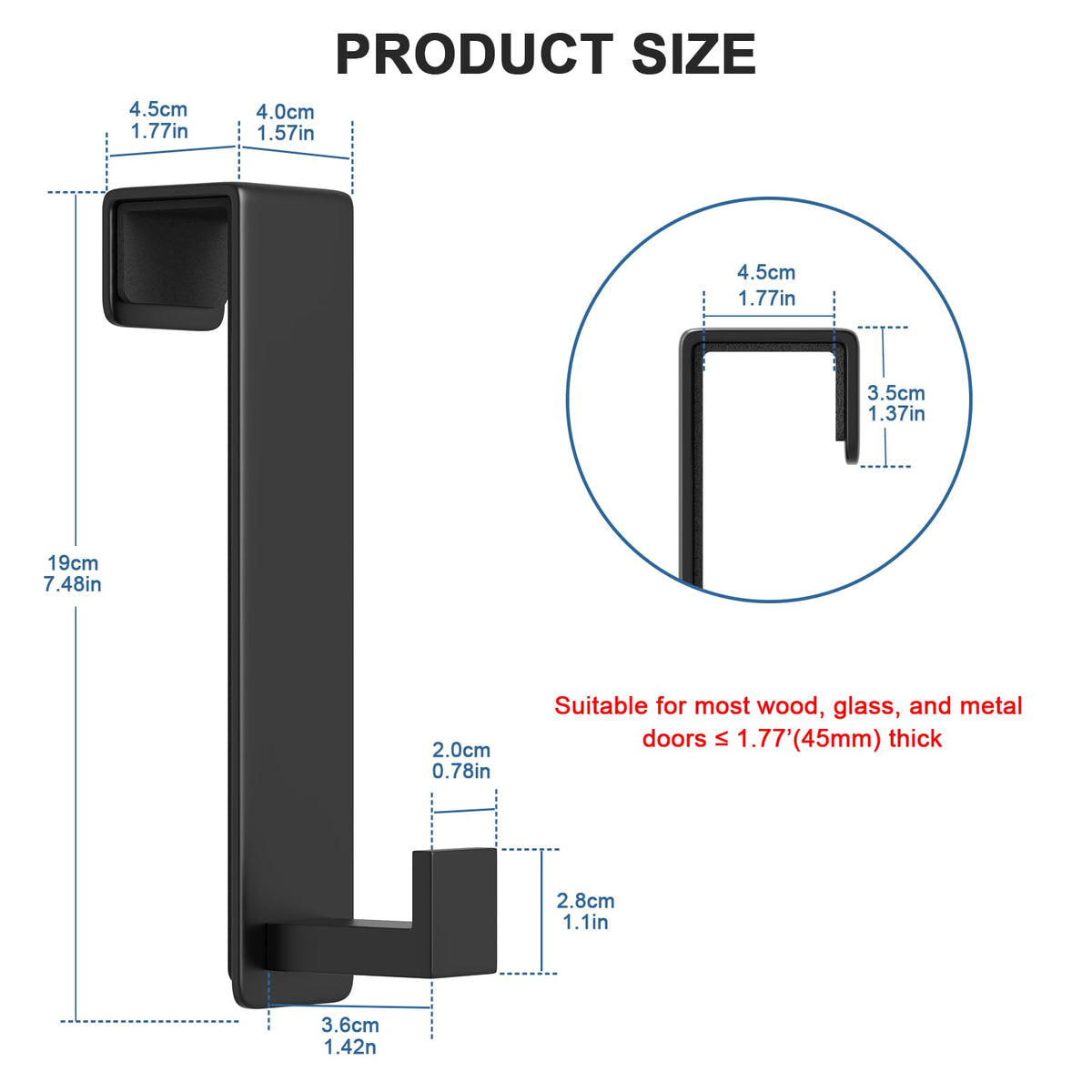 PMMASTO rustproof steel hooks displayed on a metal surface