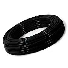 PneumaticPlus 1/4 inch black polyurethane tubing for air tools and garden use; flexible and durable.