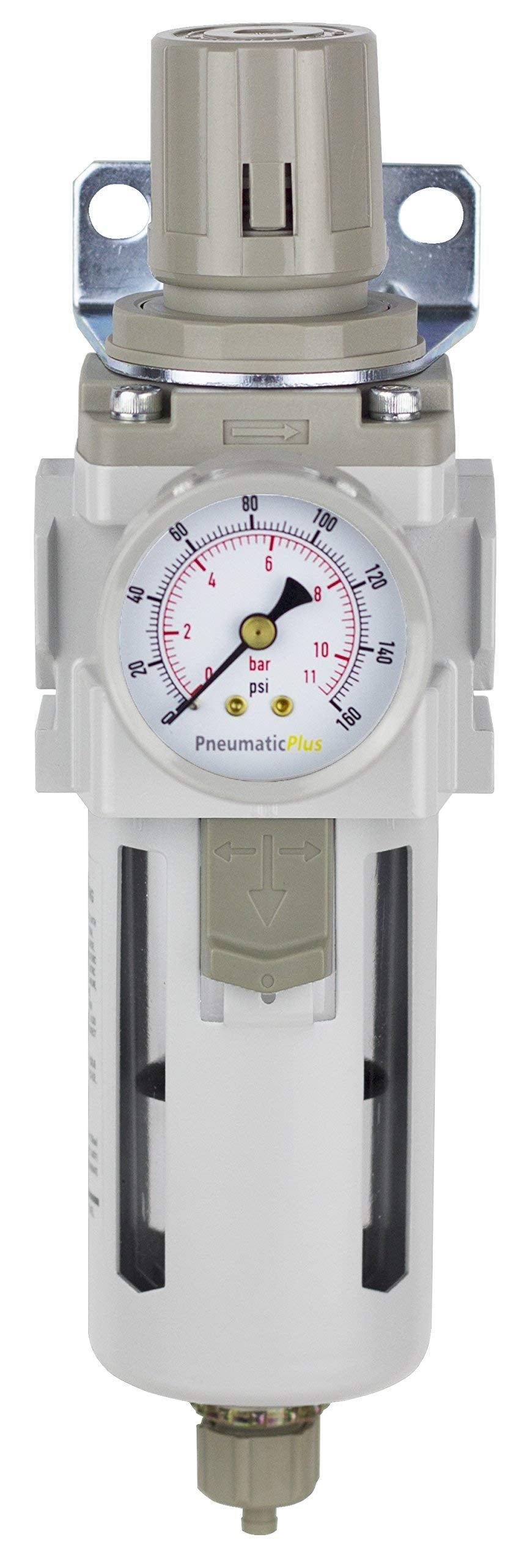 PneumaticPlus SAW400-N04BG poly bowl with guard protects against spills