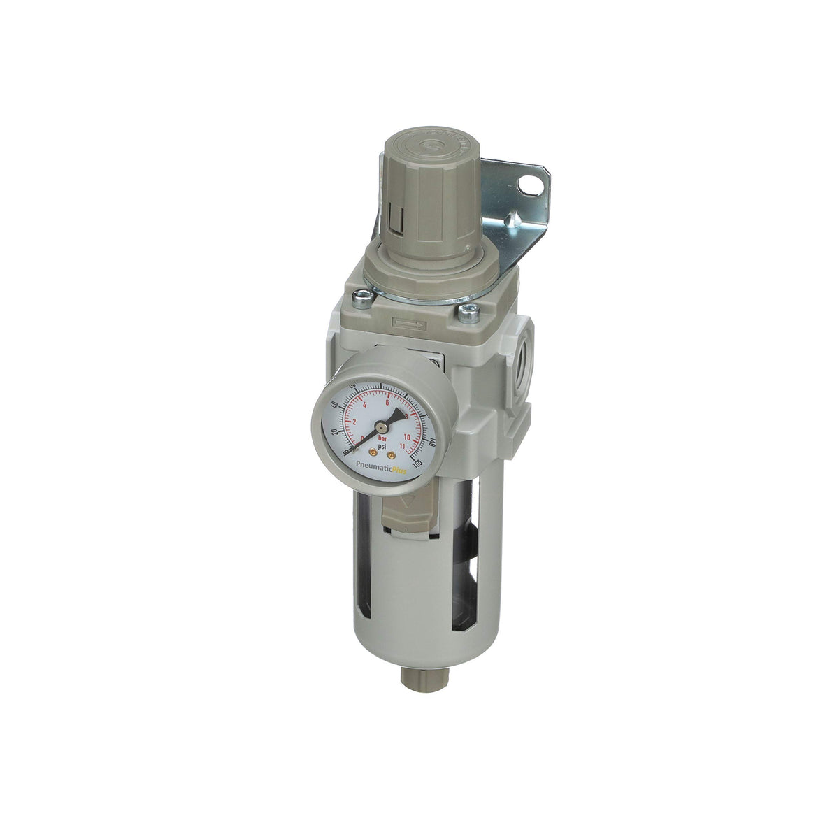PneumaticPlus SAW400-N04BG pressure gauge and bracket for quick setup