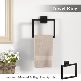 PNWNNH matte black towel hooks provide quick storage.