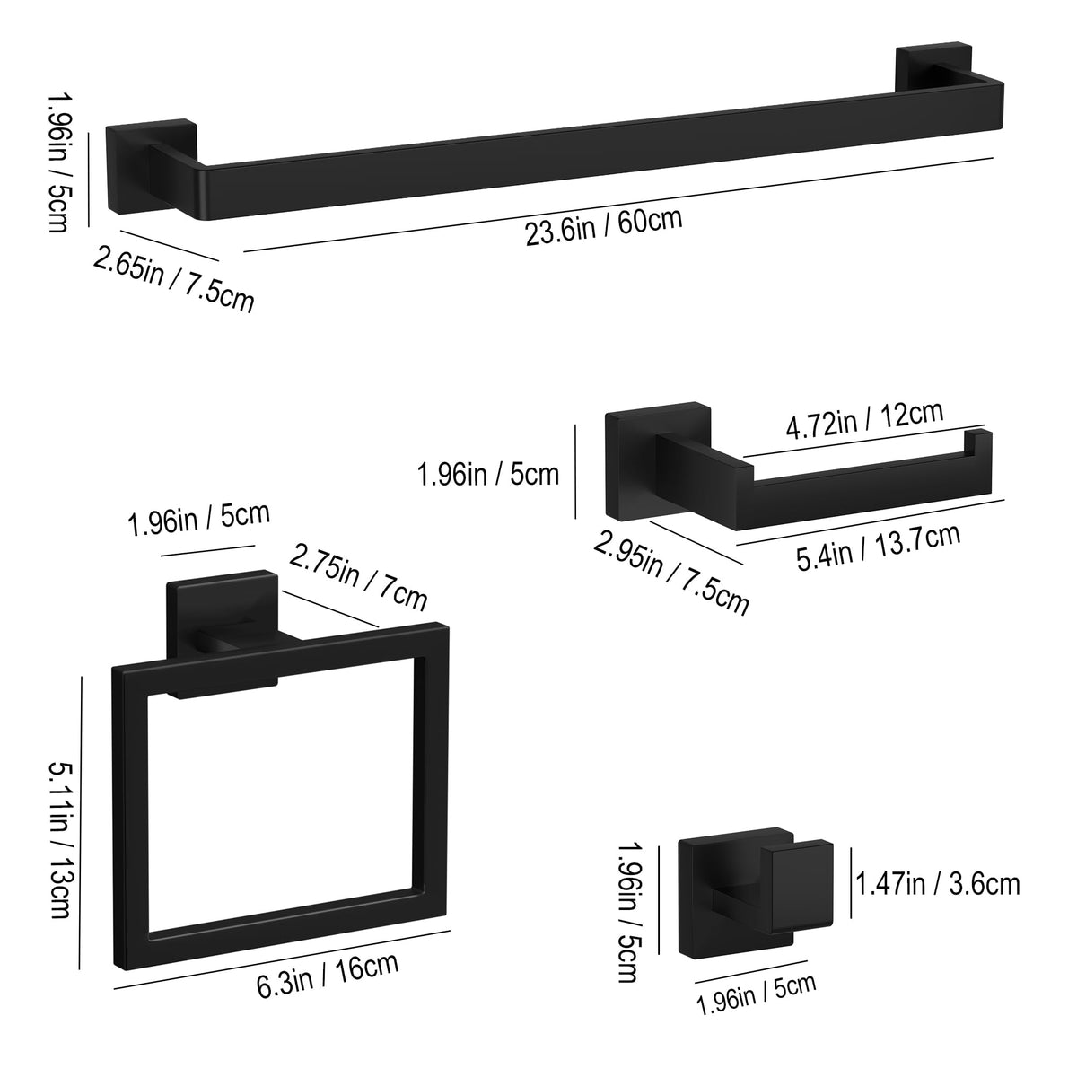 PNWNNH matte black towel ring adds handy hand-towel access.