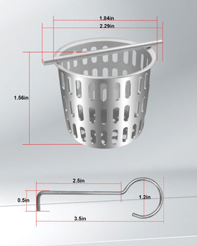 PNYZIK basket filter lifted for quick cleaning and maintenance