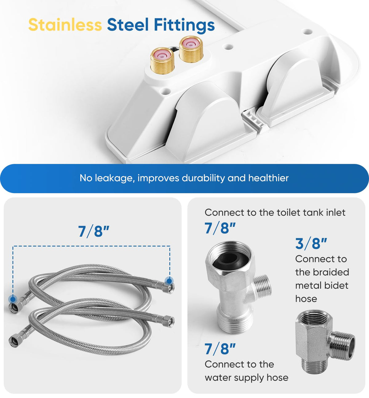 POCALAND Ultra-Slim Bidet adjustable water pressure for personalized spray