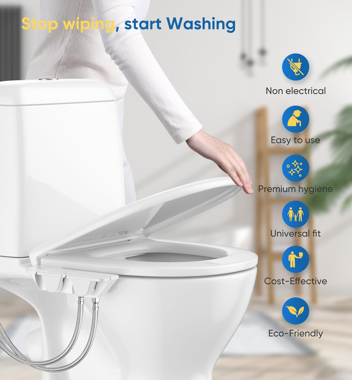 POCALAND Ultra-Slim Bidet guard door protects nozzles between uses