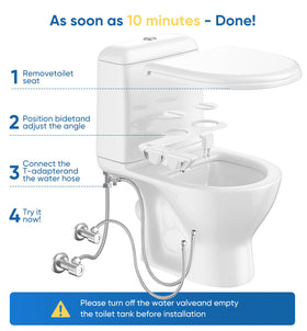 POCALAND Ultra-Slim Bidet quick installation on standard toilets