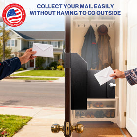 Pochar rear-access mailbox enables convenient retrieval without stepping outside.