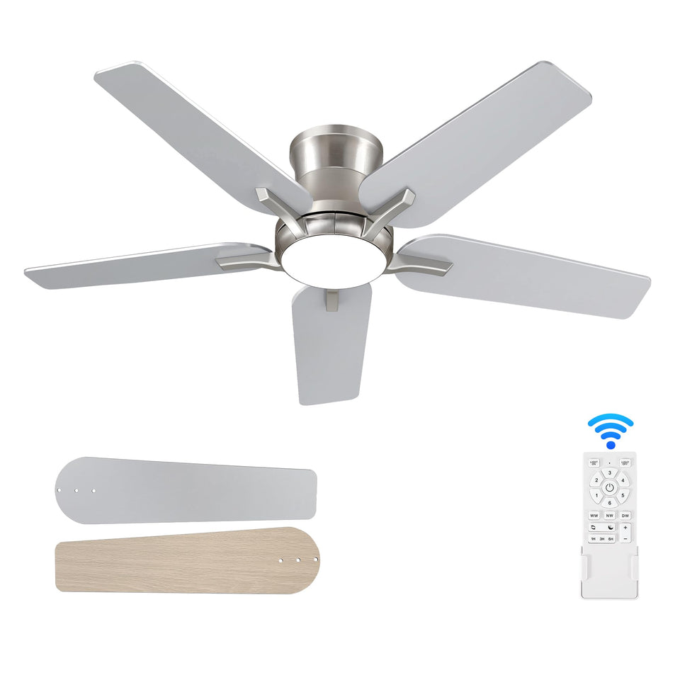 POCHFAN 42-inch ceiling fan with lights and remote for quiet, easy cooling