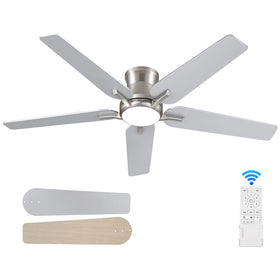 POCHFAN 52-inch ceiling fan with remote and lights for living spaces with quiet cooling