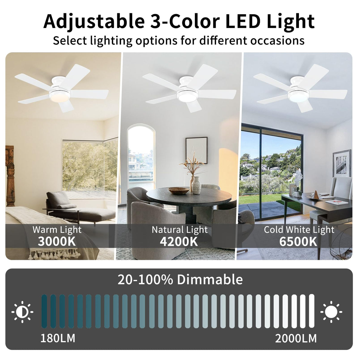 POCHFAN reversible function enables summer downdraft and winter updraft air flow.
