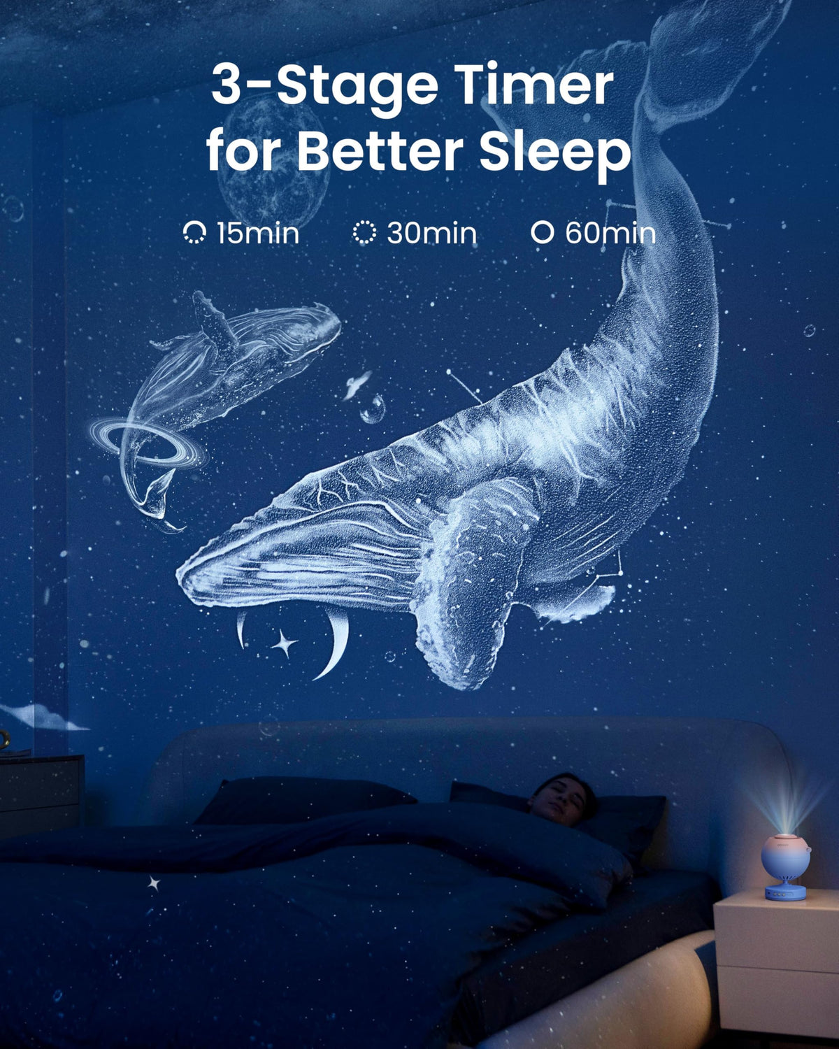 Disc rotation feature on POCOCO projector creating moving celestial views