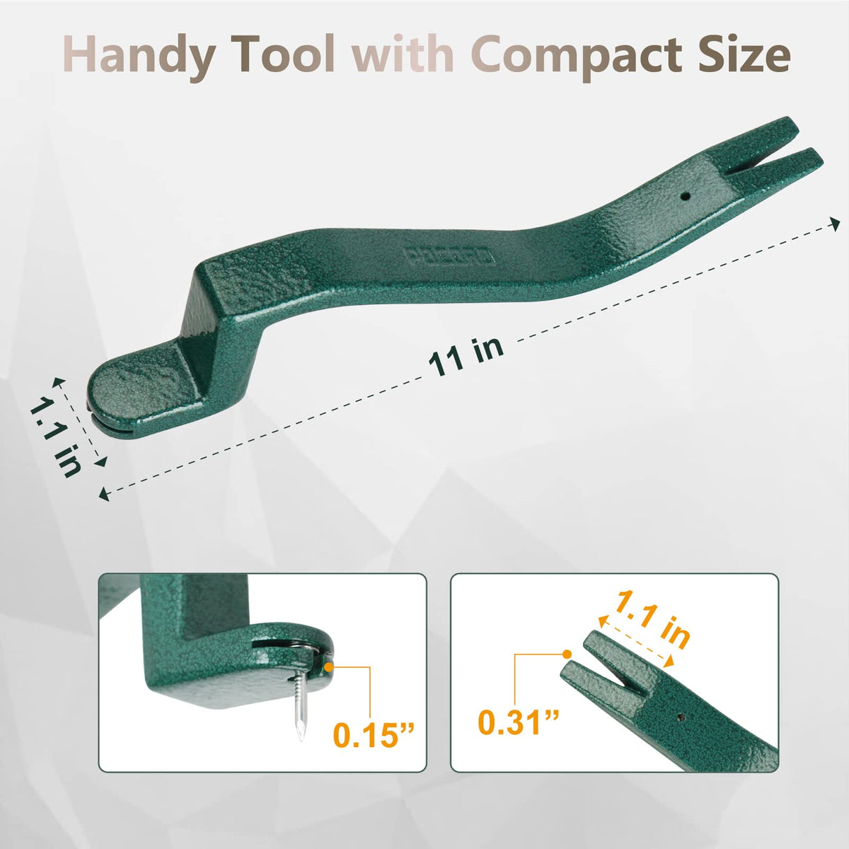 POCORO nail slot design showing secure grip for precise shingle work