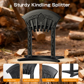 Poffattr cast iron log splitter showcases durability for all-weather use.