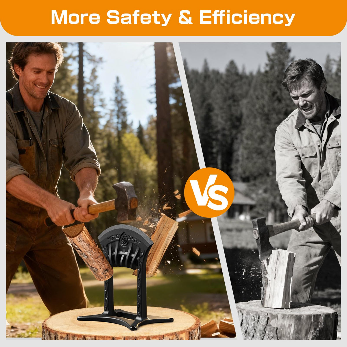 Poffattr portable 7 lb splitter is ideal for backyard, camping, and prep by the fire.