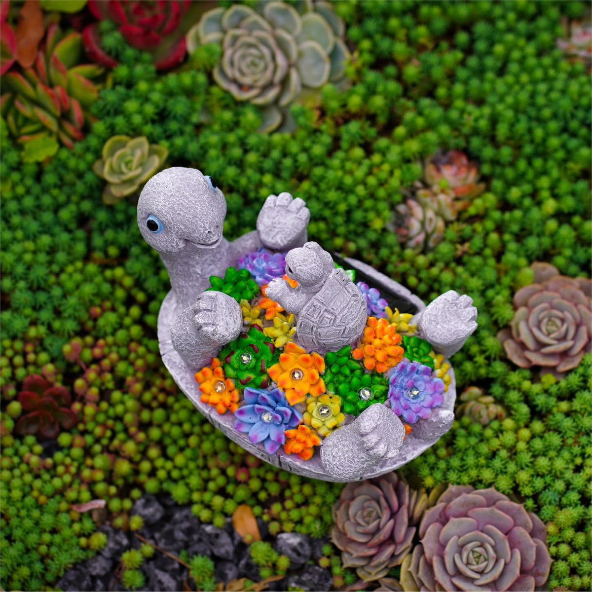 Pohabery patio yard turtle decor light up for evening ambiance