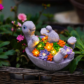 Pohabery resin turtle decor with fade-resistant coating for lasting color
