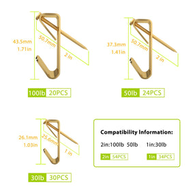 Pointool heavy-duty hooks support up to 100lb for large frames