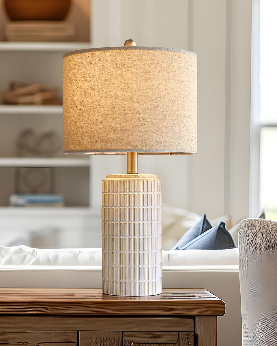 PoKat 23-inch bedside lamp base with durable ceramic construction.