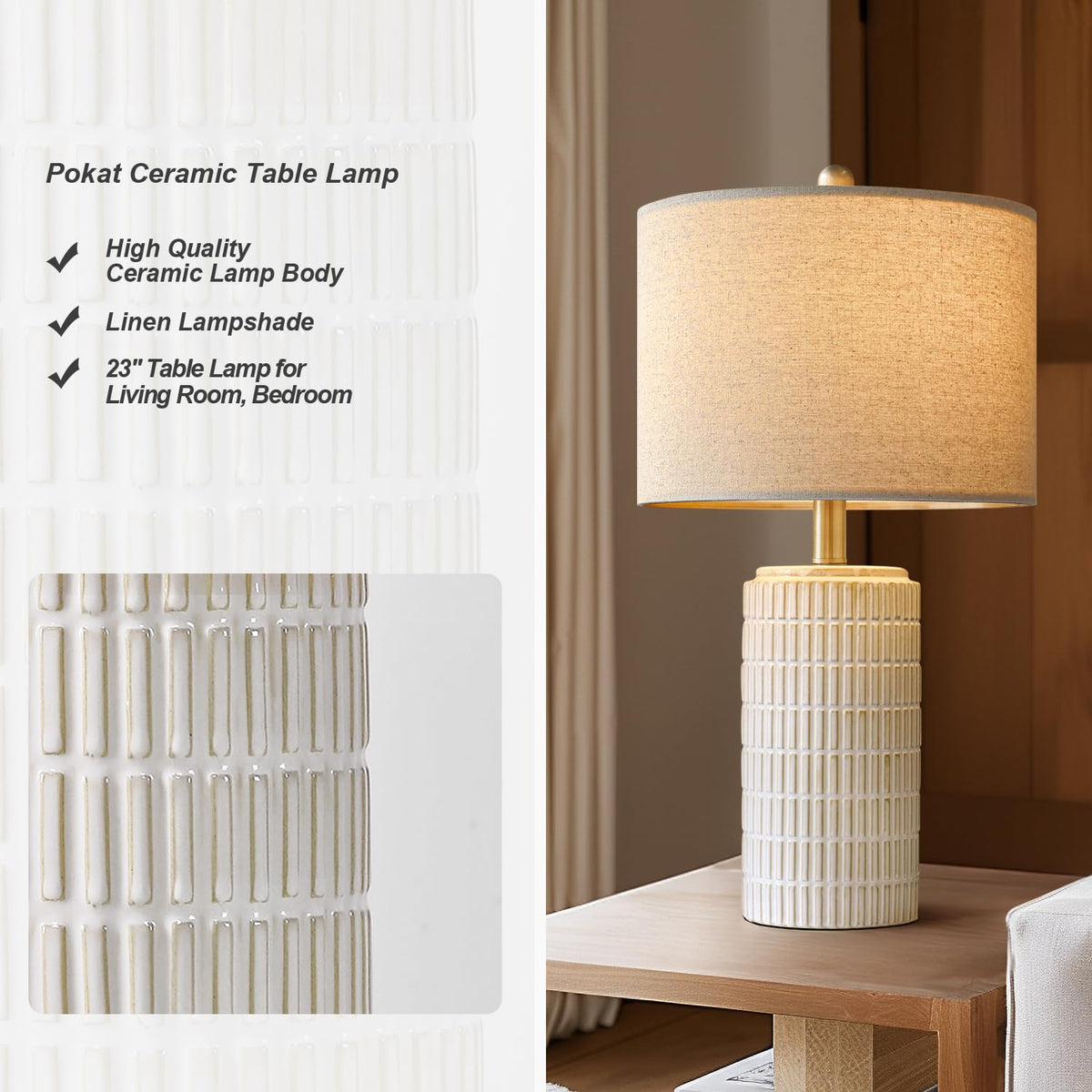 PoKat silver finial adds modern shine to bedroom décor.