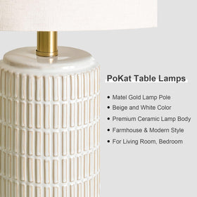 PoKat bedside lamp white gloss ideal for relaxing nighttime routines